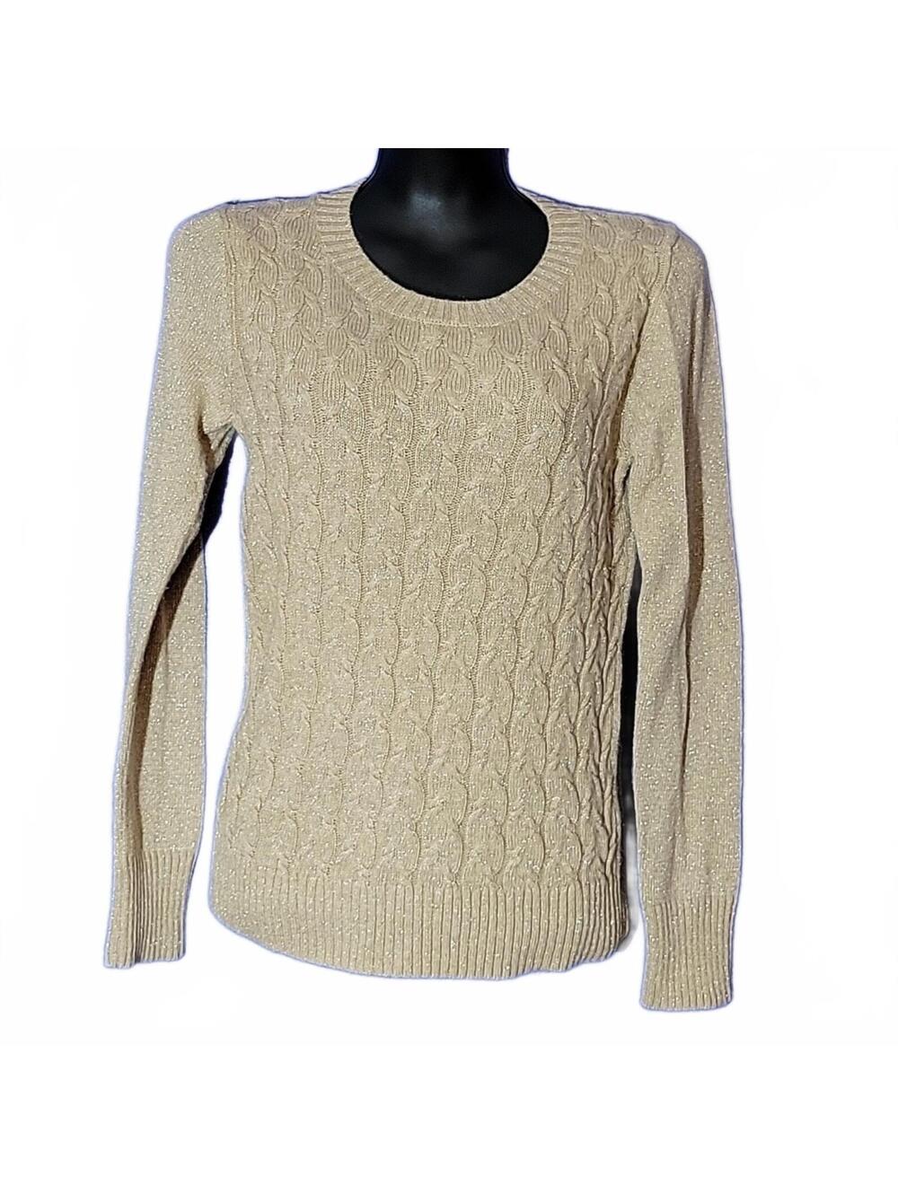 Banana Republic Tan Metallic Gold SIZE Small Sweater